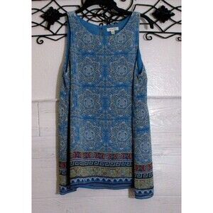 Max Studio Top Women's Size M Sleeveless Multicolored Floral Round Neck